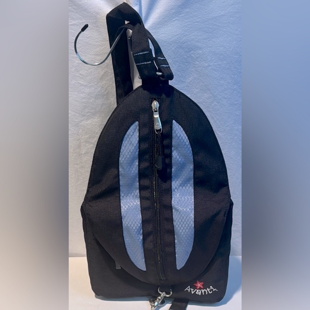 Avanti Black Backpack with Light Blue Panels